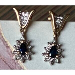 Sapphire and diamond earrings vintage